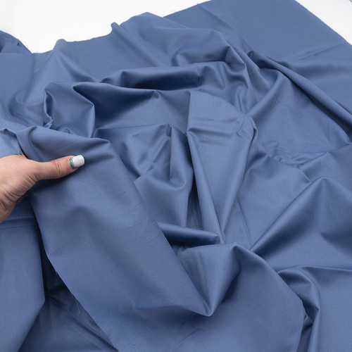 Ткань на отрез твил-сатин гладкокрашеный 220 см 38011 цвет синий фото 4