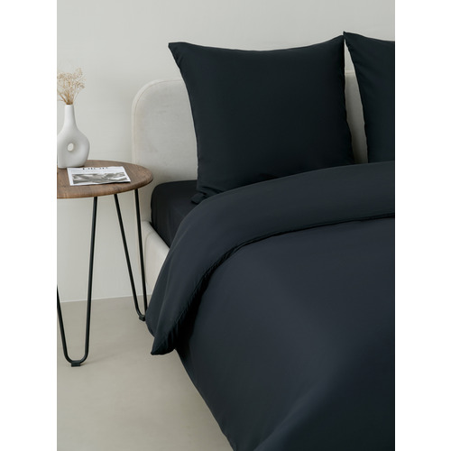 Постельное белье VT из полисатина г/к черный 2-х сп с евро простыней с наволочками 70/70 фото 2