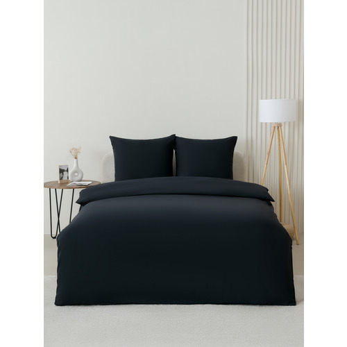 Постельное белье VT из полисатина г/к черный 2-х сп с евро простыней с наволочками 70/70 фото 9