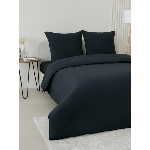 Постельное белье VT из полисатина г/к черный 2-х сп с евро простыней с наволочками 70/70 фото 8