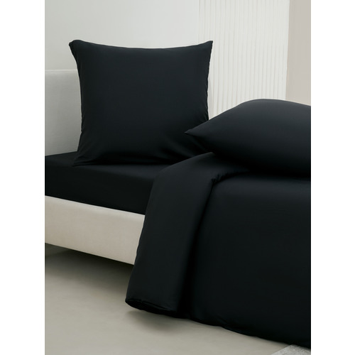 Постельное белье VT из полисатина г/к черный 2-х сп с евро простыней с наволочками 70/70 фото 7