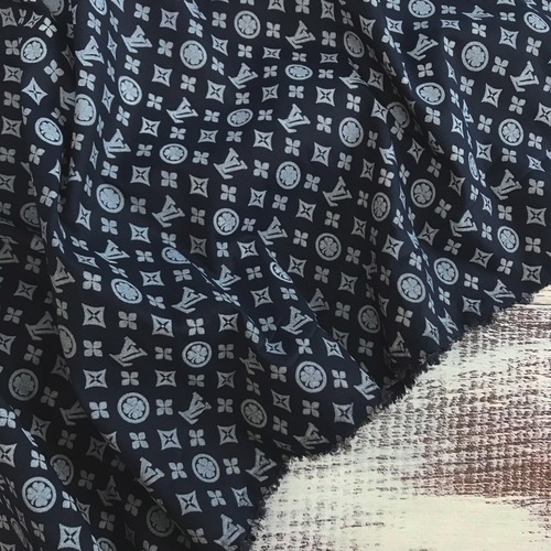 Рубашечная ткань на отрез Элиф LV-1 о/м на синем фоне фото 1