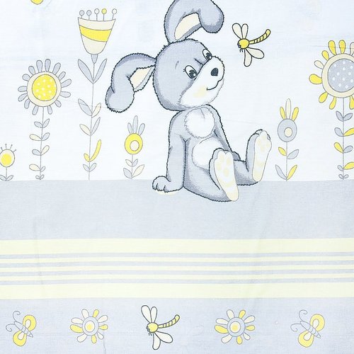 Ткань на отрез бязь 120 гр/м2 детская 150 см 8069/1 Кролик желтый фото 2
