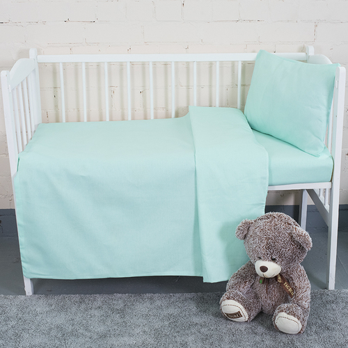 Постельное белье в детскую кроватку из бязи цвет фисташка фото 3