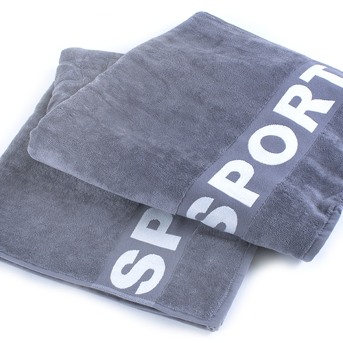 Полотенце велюровое Спорт 100/140 см цвет дымчатый фото 1