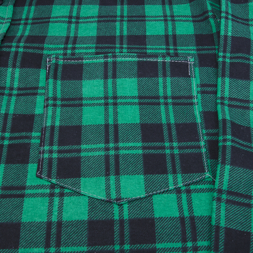 Рубашка мужская фланель клетка 44-46 цвет зеленый фото 2
