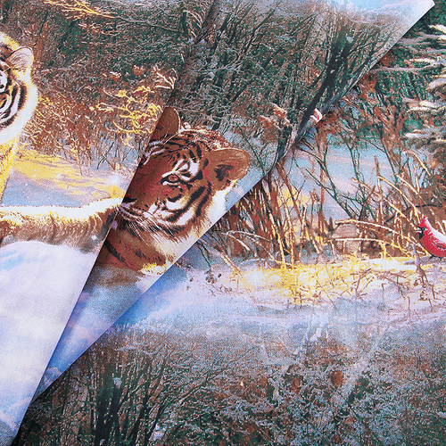 Ткань на отрез бязь о/м ГОСТ 150 см 305/1 Уссурийский тигр фото 2