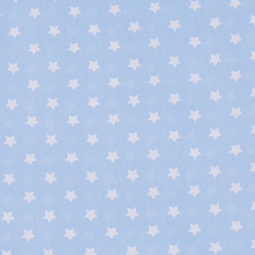 Ткань на отрез поплин 150 см 390/3 Звездочки цвет голубой фото 1
