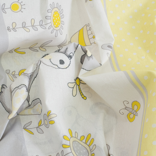 Постельное белье в детскую кроватку из бязи 8069/1 Кролик желтый фото 3