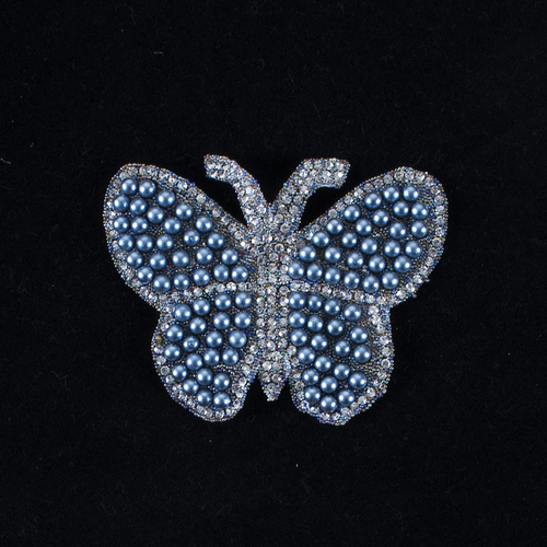 Термоаппликация ТАС 147 бабочка голубая 7,5см фото 1