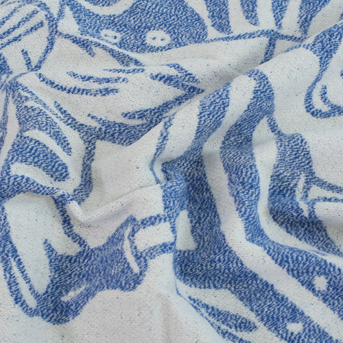 Одеяло детское байковое жаккардовое 100/140 см коты цвет синий фото 3