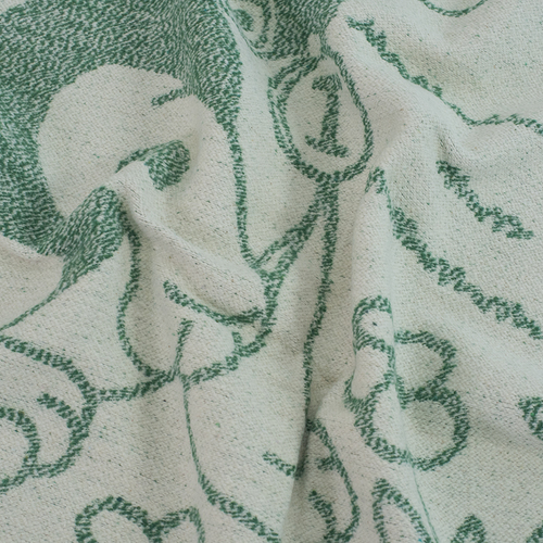 Одеяло детское байковое жаккардовое 100/140 см щенки цвет зеленый фото 2
