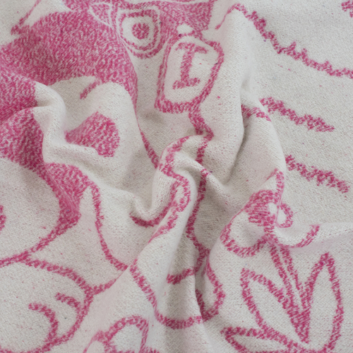 Одеяло детское байковое жаккардовое 100/140 см щенки цвет розовый фото 3