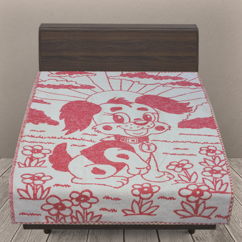 Одеяло детское байковое жаккардовое 100/140 см щенки цвет красный фото 1