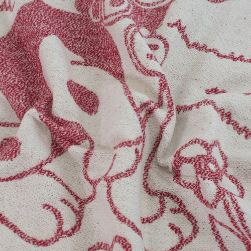 Одеяло детское байковое жаккардовое 100/140 см щенки цвет красный фото 2