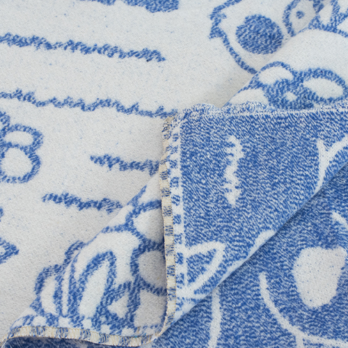 Одеяло детское байковое жаккардовое 100/140 см щенки цвет синий фото 2