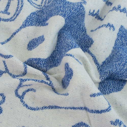 Одеяло детское байковое жаккардовое 100/140 см щенки цвет синий фото 3