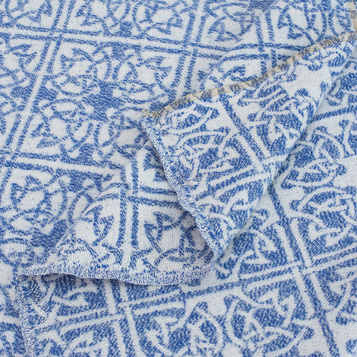 Одеяло байковое жаккардовое 145/200 цвет кельт синий фото 2