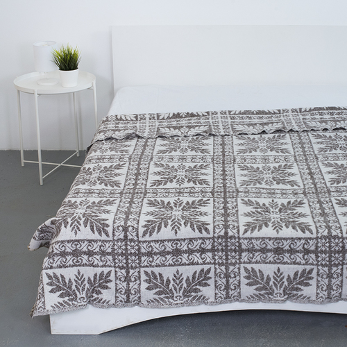 Одеяло байковое жаккардовое 185/200 цвет кельт коричневый фото 1