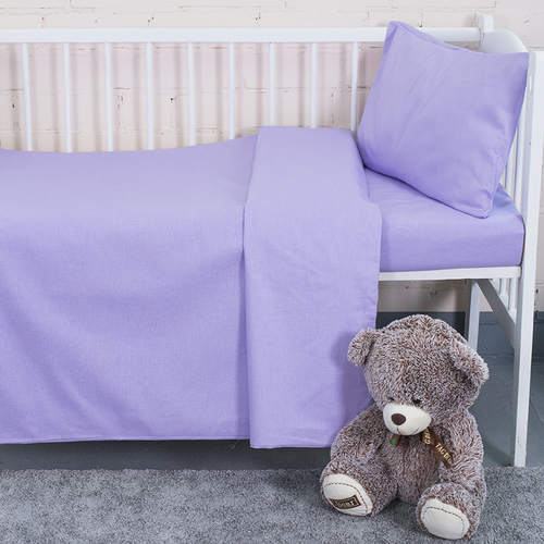 Постельное белье в детскую кроватку из бязи цвет сирень фото 1