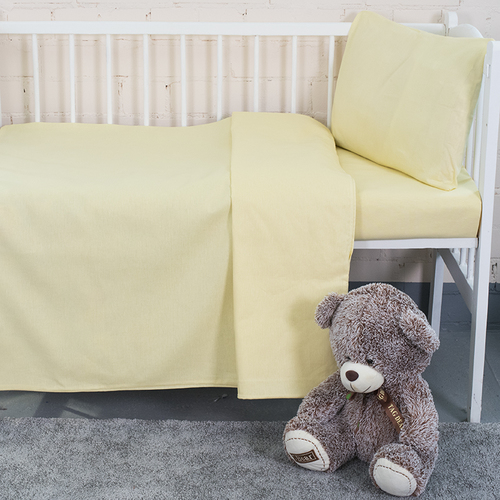 Постельное белье в детскую кроватку из бязи цвет желтый фото 1