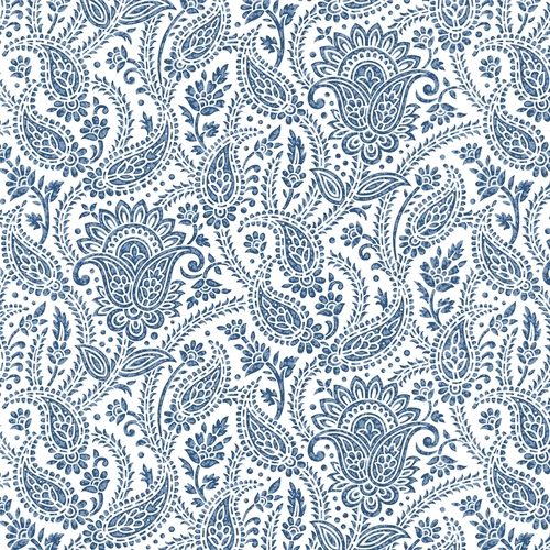 Ткань на отрез рогожка 150 см 3045-1 Персия цвет синий фото 1