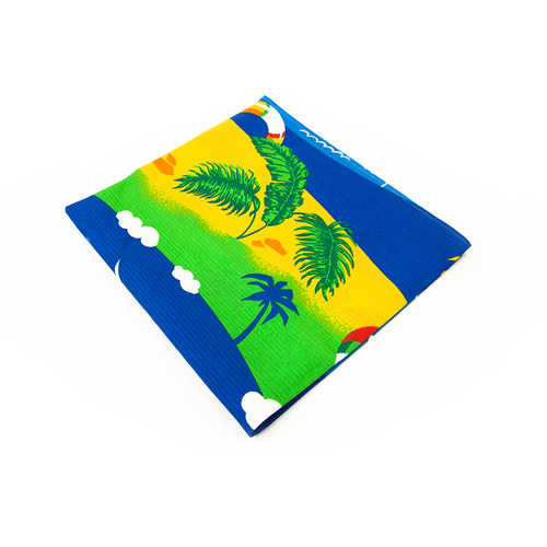 Полотенце вафельное пляжное Пляж цвет синий 150/75 см фото 2