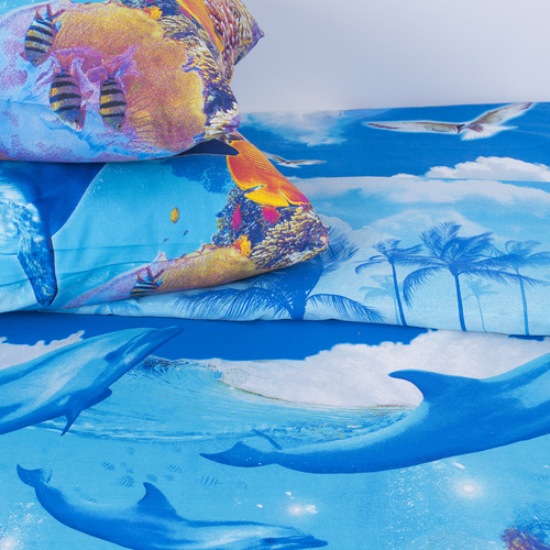 Постельное белье из бязи Дельфин с 3D эффектом Евро фото 3