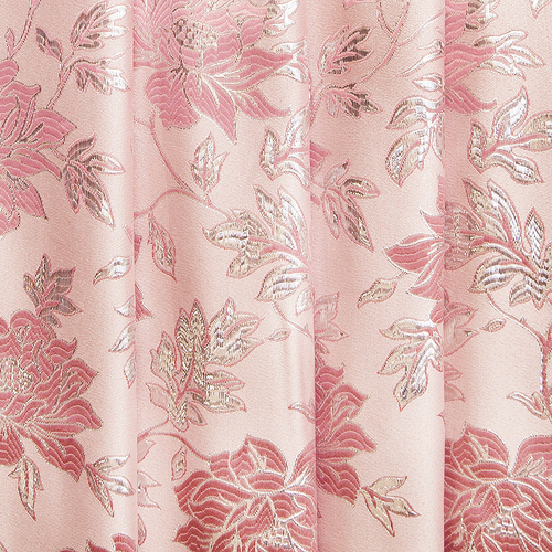 Портьерная ткань с люрексом 150 см Н627 цвет 2 розовый цветы фото 1