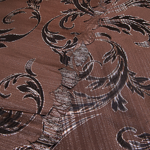 Портьерная ткань с люрексом 150 см Х7187 цвет 14 коричневый ветка фото 2