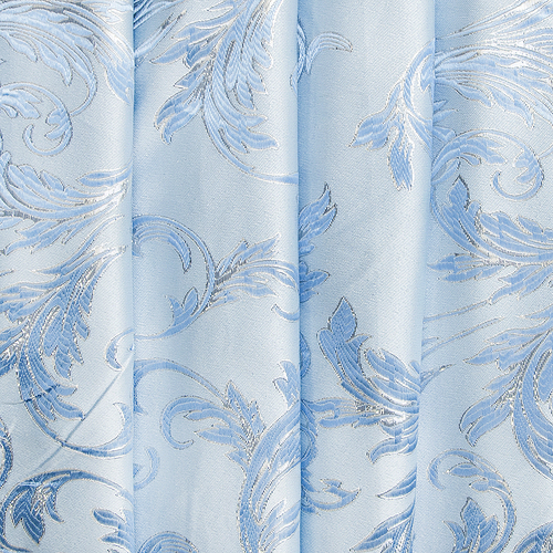 Портьерная ткань с люрексом 150 см Х7187 цвет 3 голубой ветка фото 1