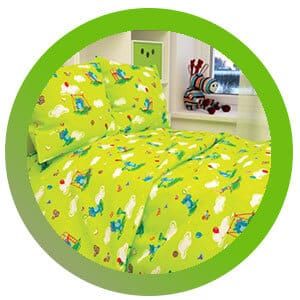 Зелёный комплект детского постельного белья