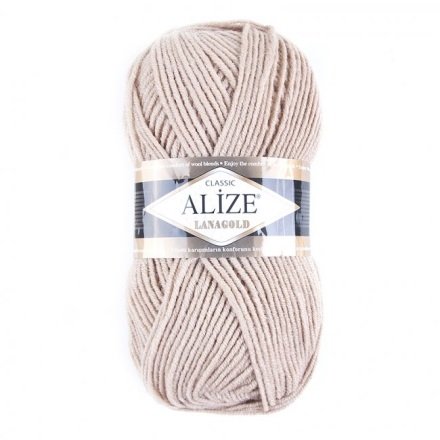 Купить нитки для вязания Alize LanaGold - бежевые
