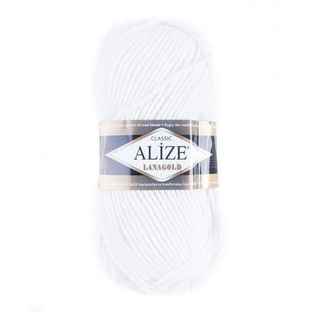 Купить нитки для вязания Alize LanaGold - белые