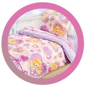 Розовое постельное бельё для детей - Принцессы